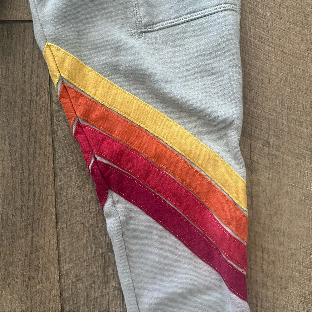 Aviator Nation Gray Joggers with Red and Yellow Stripes - Picture 2 of 8